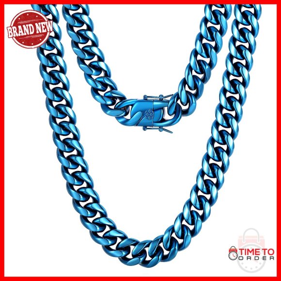 Stainless Steel Cuban Link Chain Necklace 18-30 Inch Hypoallergenic